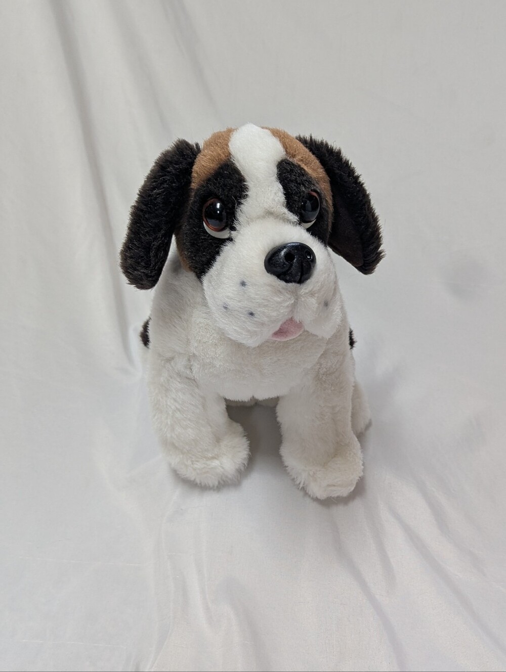 9" Realistic Saint Bernard Dog Puppy Plush Stuffed Animal Sitting